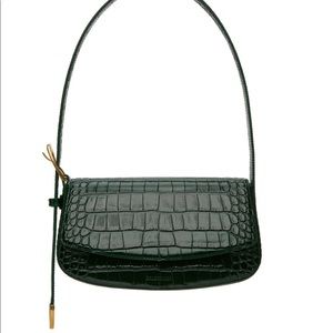 Balenciaga Ghost Sling Crocodile Embossed Leather Shoulder Bag